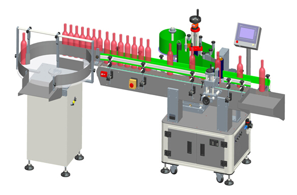 Detail Mesin Pelabelan Label Transparan Anggur Merah Vertikal Otomatis